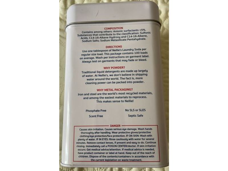 Nellie's Laundry Soda, 100 Loads, 1.5 kg