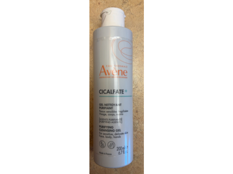 Avene Purifying Cleansing Gel, Cicalfate+, 6.7 fl oz/200 mL