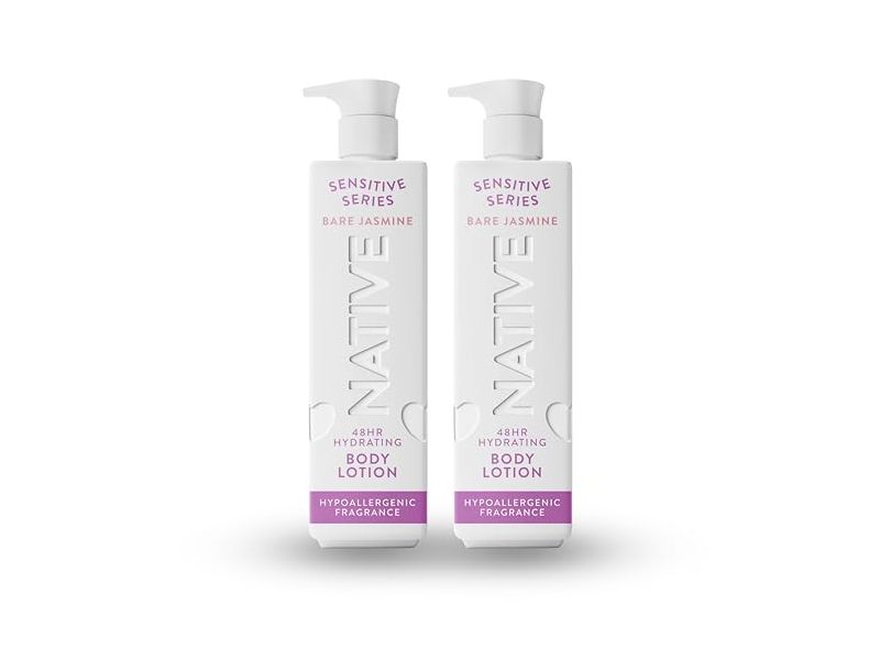 Native Sensitive Series 48Hr Hydrating Body Lotion, Bare Jasmine, 18 fl oz/532 mL, Pack Of 2