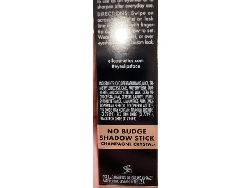 E.L.F. Cosmetics No Budge Shadow Stick, Champagne Crystal, 0.05 oz/1.6 g