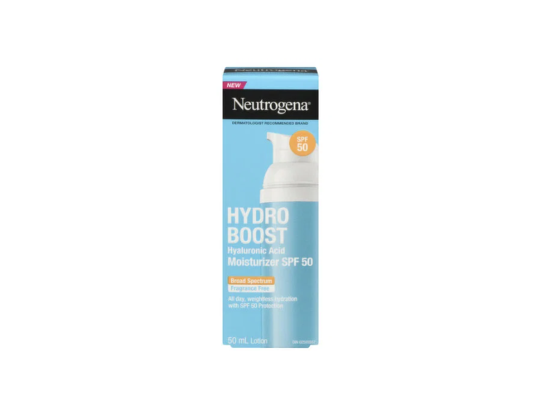 Neutrogena Hydro Boost Moisturizer Lotion, SPF 50, Fragrance Free, 50 mL