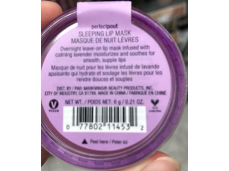 Wet N Wild Perfect Pout Sleeping Lip Mask, Lavender, 0.21 oz / 6 g