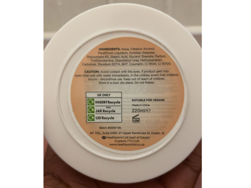 Derma V10 Body Butter, Vanilla, 220 mL