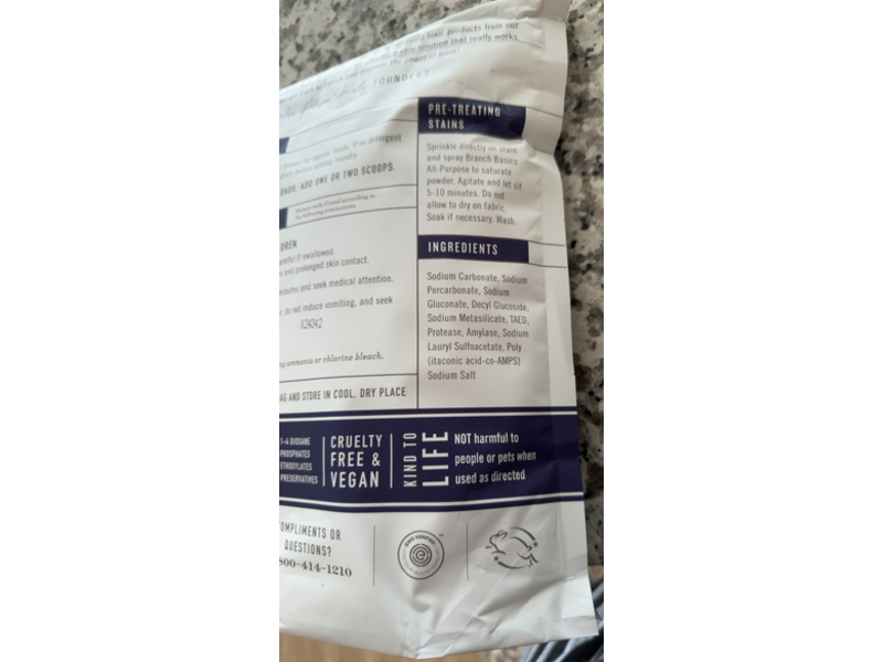 Branch Basics Laundry Detergent Powder, 90 Loads, 1.8 kg