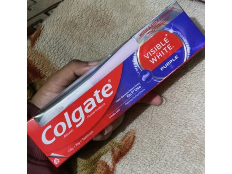 Colgate Visible White Toothpaste, Purple, 3.5 oz+0.7 oz/100 g+20 g
