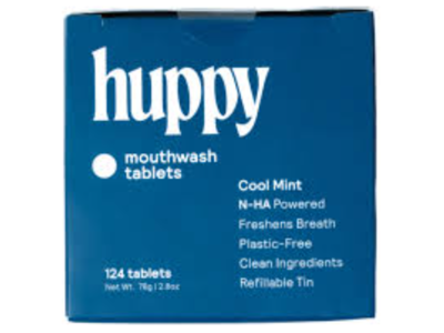 Huppy Mouthwash Tablets, Cool Mint, 124 Tablets