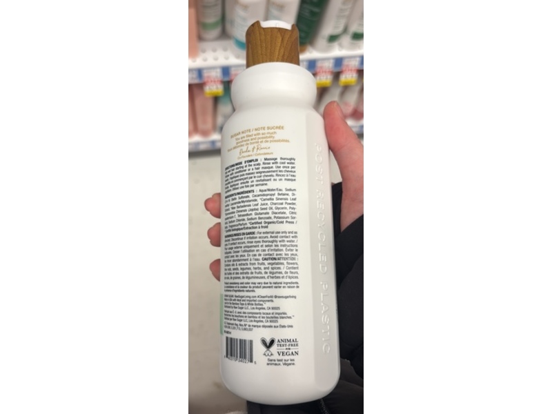 Raw Sugar The Deep Cleanse Clarifying Shampoo , Charcoal + Matcha + Aloe, 18 fl oz/532 mL