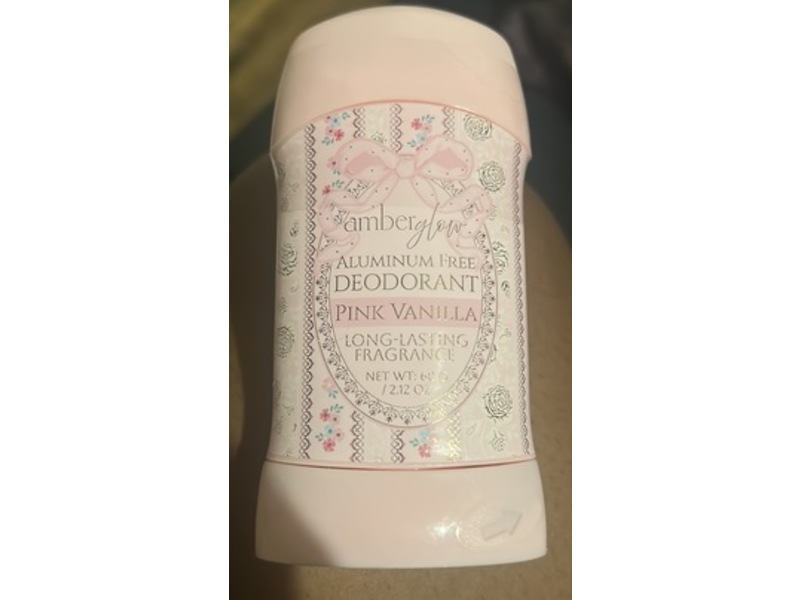 Amber Glow Aluminium Free Deodorant, Pink Vanilla, 2.12 oz/60 g