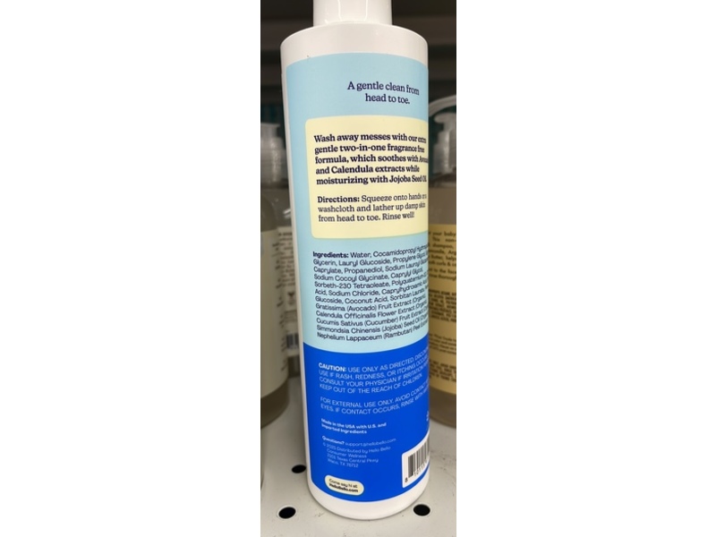 Hello Bello Baby Ultra-Hydrating Shampoo & Wash, Fragrance Free, 10 fl oz/295 mL