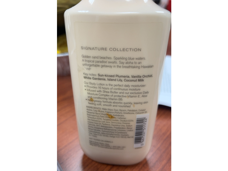 Bath & Body Works Kauai Lei Flower Body Lotion, Shea & Vitamin E, 8 fl oz/236 mL