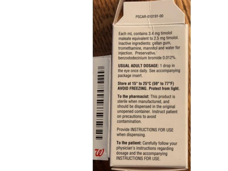 Timolol Maleate Ophthalmic Gel Forming Solution, 0.25%, 5 mL, Fosun Pharma (RX)