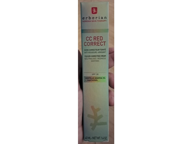 Erborian CC Red Correct Colour Correcting Cream, SPF 30, Centella Asiatica 2%+Panthenol, 1.4 oz/40 mL