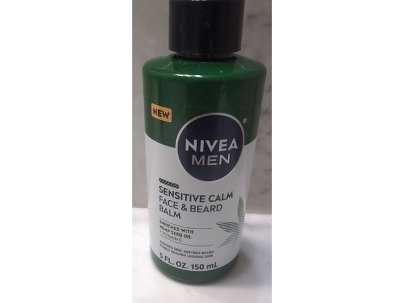 Nivea Men Sensitive Calm Face & Beard Balm, Hemp Seed Oil + Vitamin E, 5 fl oz/150 mL