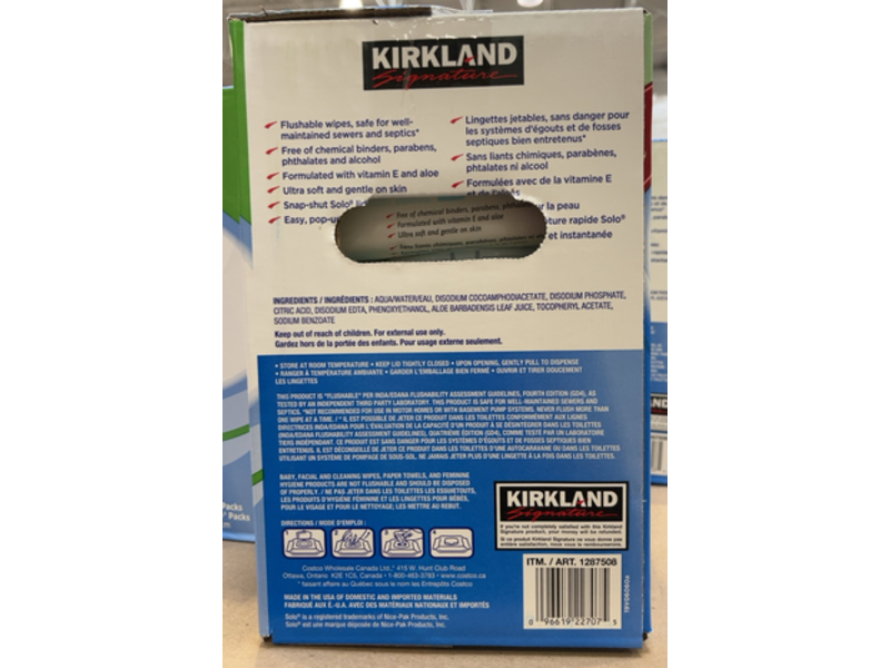 Kirkland Signature Flushable Wipes, Feel Clean & Fresh,632 Count