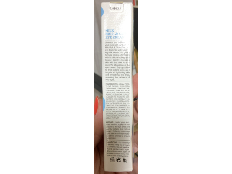 Laikou Roll & Glow Milk Eye Cream, 0.71 oz/20 g