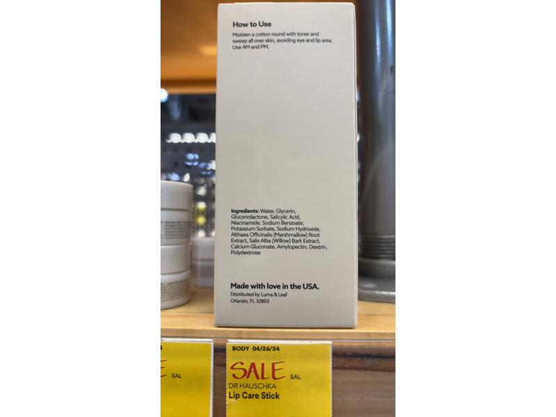 Luma & Leaf Clearing Soft Focus Toner, Willow Bark, Salicylic Acid, Marshmellow Root, 4 oz/118 mL