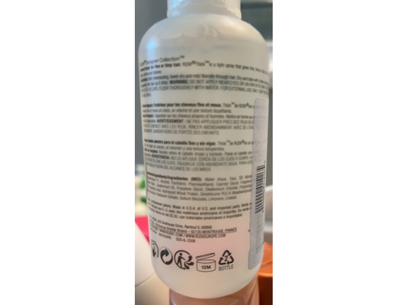 Rusk Body And Texture Amplifier Hairspray, Thick, 6 fl oz/175 mL