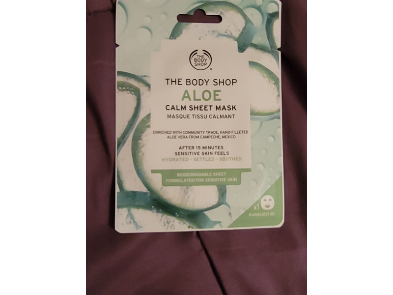 The Body Shop Calm Sheet Mask, Aloe, 0.6 fl oz/18 mL