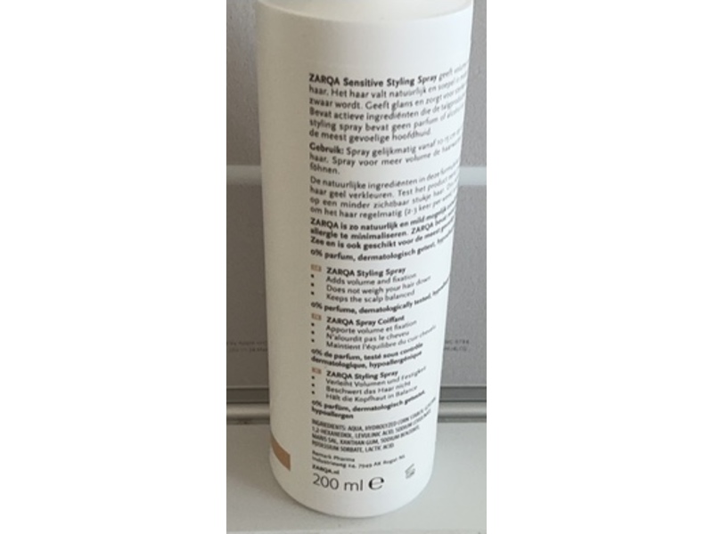 Zarqa Styling Spray, Sensitive, 200 mL
