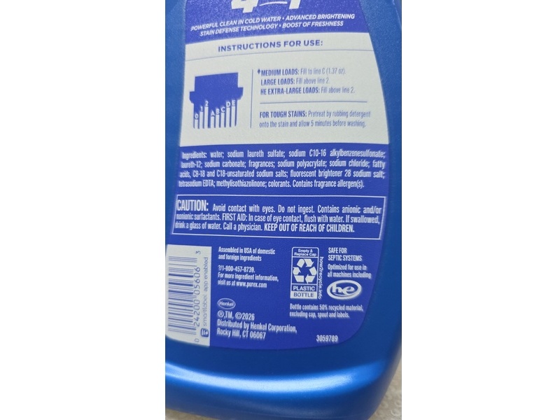 Purex Advanced Oxi Odor Fighter Liquid Detergent, Fresh Morning, 29 Loads, 40 fl oz/1.18 L