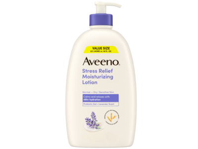 Aveeno Stress Relief Moisturizing Lotion, Lavender Scent, 18 fl oz/532 mL