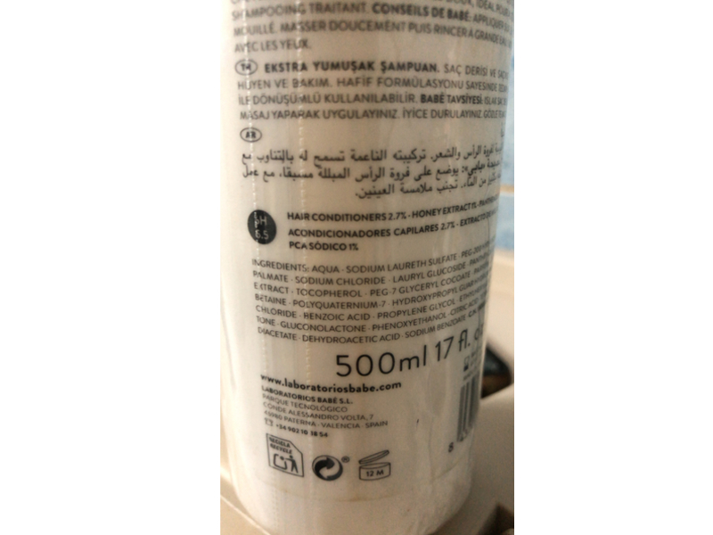 Babe Laboratorios Extra Mild Shampoo, 17 fl oz/500 mL