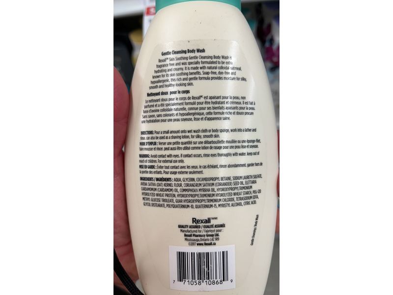 Rexall Gentle Cleansing Body Wash, Fragrance Free, 354 mL
