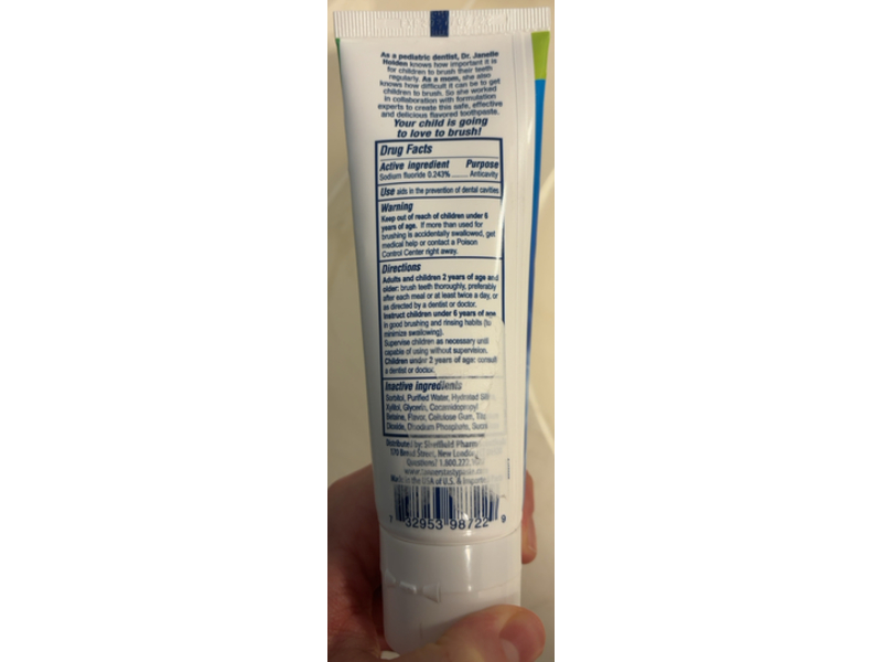 Tanner's Tasty Paste Anticavity Fluoride Toothpaste, Cha Cha Chocolate Ice Cream Flavored, 4.2 oz/119 g