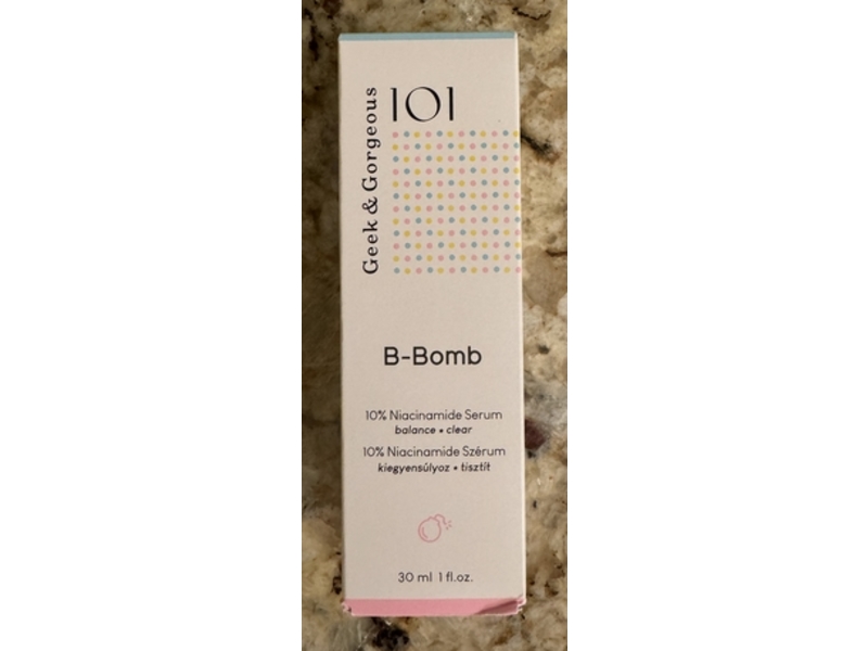 Geek & Gorgeous 101 B- Bomb Serum, 10% niacinamide, 1 fl oz/30 mL