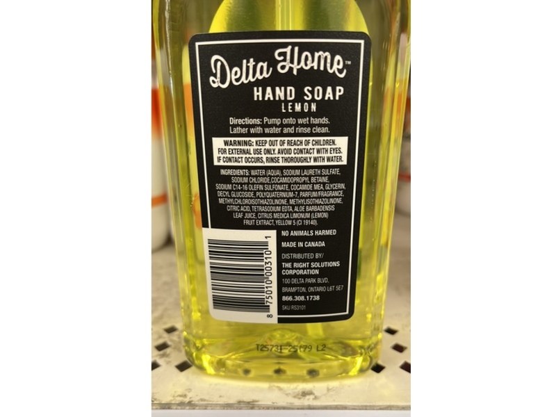Delta Home Hand Soap, Lemon, 16 fl oz/478 mL