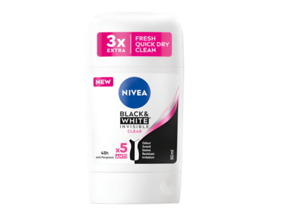 Nivea Black & White Invisible Clear Anti-Perspirant, 50 mL.