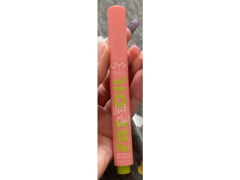 NYX Fat Oil Slick Click Shiny Lip Balm, Clout, 0.07 oz/2 g