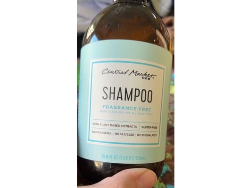 Central Market H-E-B Shampoo, Fragrance Free, 16.9 fl oz/500 mL