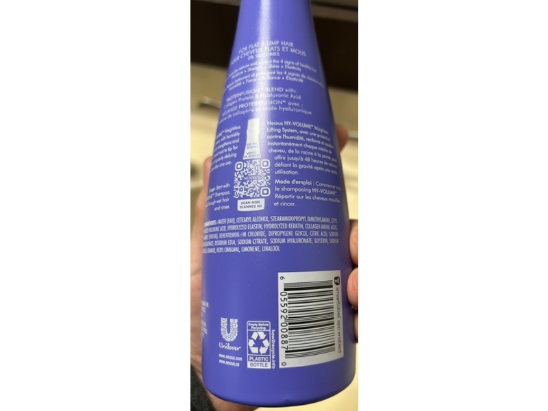 Nexxus Hy-Volume Weightless Lift Conditioner, Collagen Protein & Hyaluronic Acid, 13.5 fl oz/400 mL