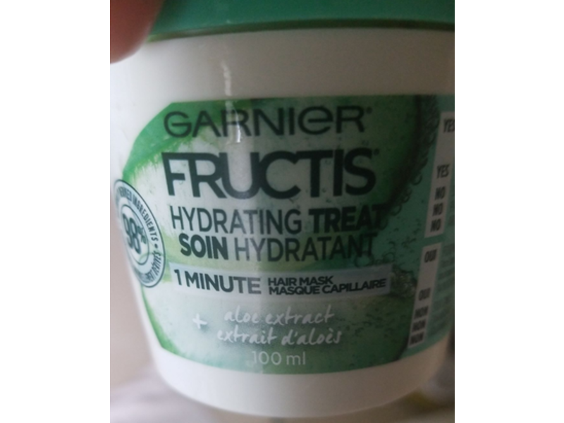 Garnier Fructis Hydrating Treat Hair Mask, Aloe Extract, 100 mL