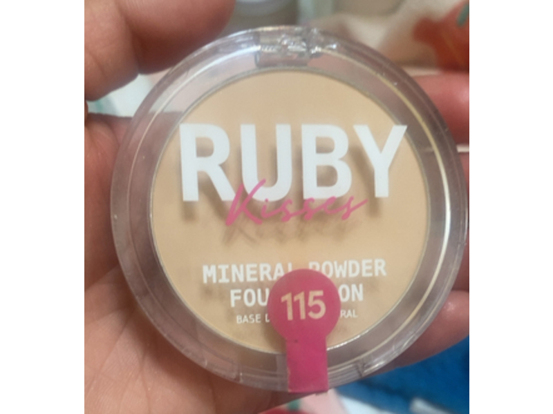Ruby Kisses Mineral Pressed Powder Foundation, 1-3 Ivory RMP115, 0.35 fl oz/10 g