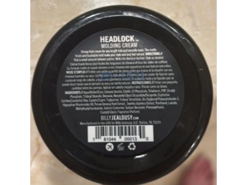 Billy Jealousy Headlock Molding Cream, 3 oz/85 g