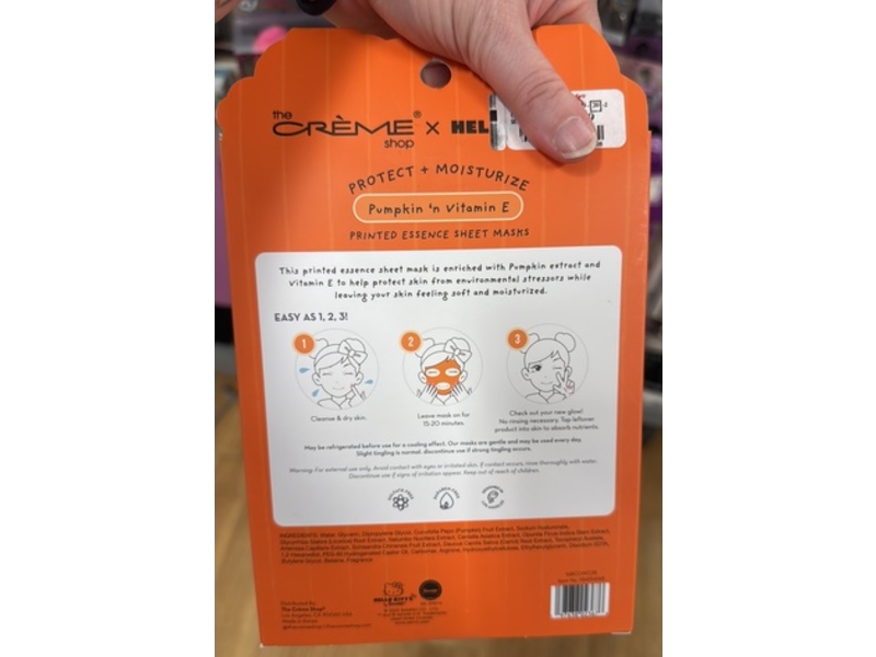 The Cream Shop x Hello Kitty Printed Essence Sheet Masks, Pumpkin & Vitamin E, 5 Count