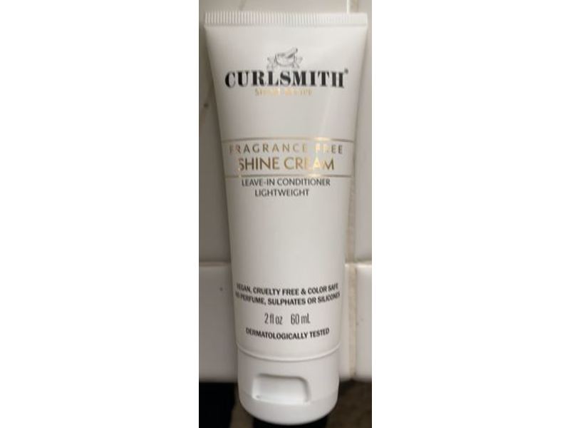 CurlSmith Shine Cream Leave-In Conditioner, Fragrance Free, 2 fl oz/60 mL
