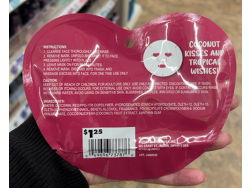 B Pure I Am Coco Nuts About You Sheet Face Mask, Coconut Milk, 0.74 fl oz/22 mL