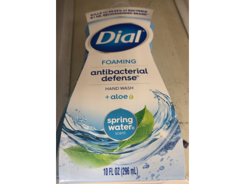Dial Foaming Antibacterial Defense Hand Wash, Spring Water, 10 fl oz/296 mL