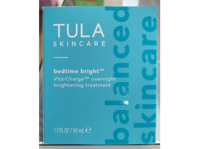 Tula Skin Care Bedtime Bright Vita-Charge Overnight Brightening Treatment, 1.7 fl oz/50 mL