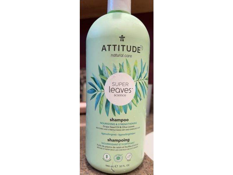 Attitude Nourish & Strengthening Shampoo, Grape Seed Oil & Olive Leaves, 32 fl oz/946 mL