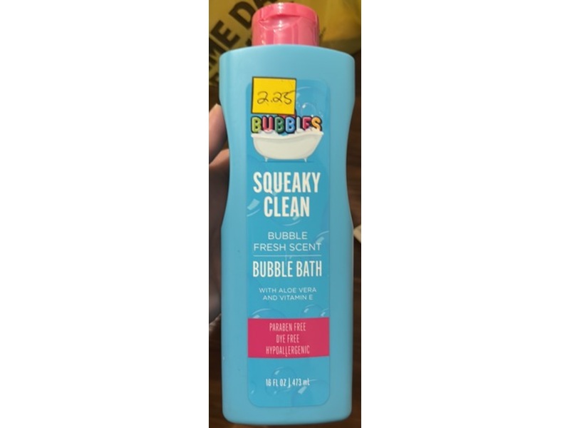 Bubbles Squeaky Clean Bubble Bath, Fresh Scent, 16 fl oz/473 mL