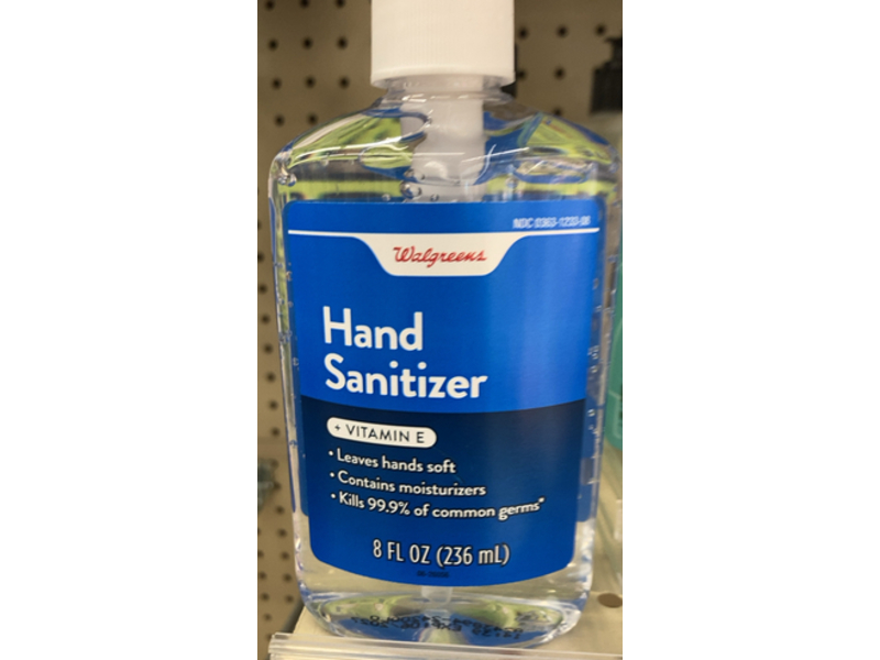 Walgreens Hand Sanitizer, Vitamin E, 8 fl oz/236 mL