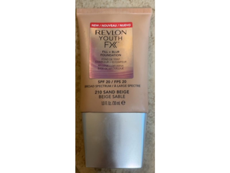 Revlon Youth FX Fill+Blur Foundation, SPF 20, 210 Sand Beige, 1.0 fl oz/30 mL