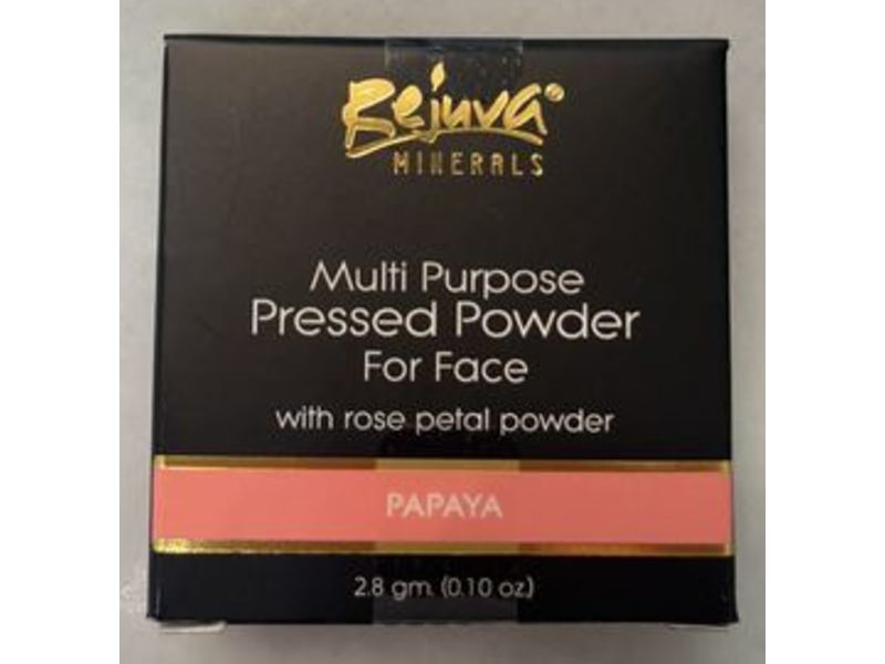 Rejuva Minerals Multi Purpose Pressed Powder, Rose Petal Powder, Papaya, 0.10 oz/2.8 g