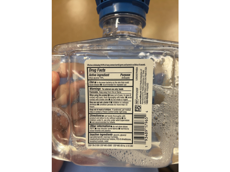 Medline Spectrum Advanced Foaming Hand Sanitizer, 40.6 fl oz/1200 mL