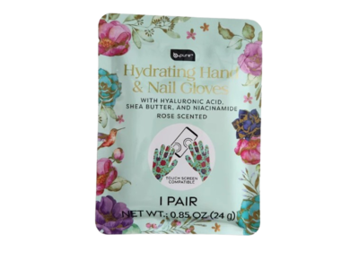 b.Pure Hydrating Hand & Nail Gloves, Rose Scented, 0.85 oz/24 g, 1 Pair