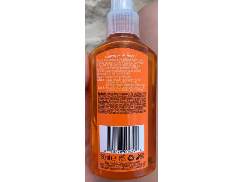 Bondi Sands Protect & Tan Tanning Oil, Coconut Beach, SPF 15, 5.28 fl oz/150 mL